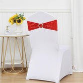 Lofaris Red Sequin Buckles Banquet Chair Sash Band Bows